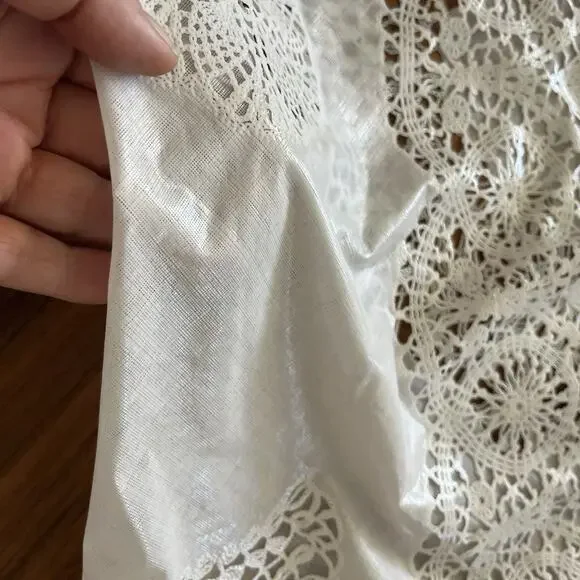 Lace Tablecloth Rectangle Home Party Dining Table Cover White 70"x52.5" - Picture 5 of 9